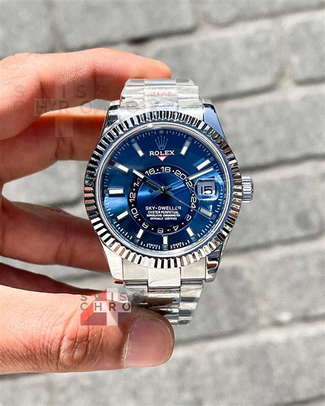 new rolex oyster perpetual sky dweller for sale blue face|rolex sky dweller price used.